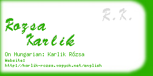 rozsa karlik business card
